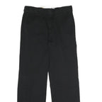 DICKIES Mens Black Polyester Blend Classic Straight Trousers W32 L32 Workwear
