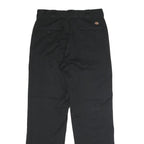 DICKIES Mens Black Polyester Blend Classic Straight Trousers W32 L32 Workwear
