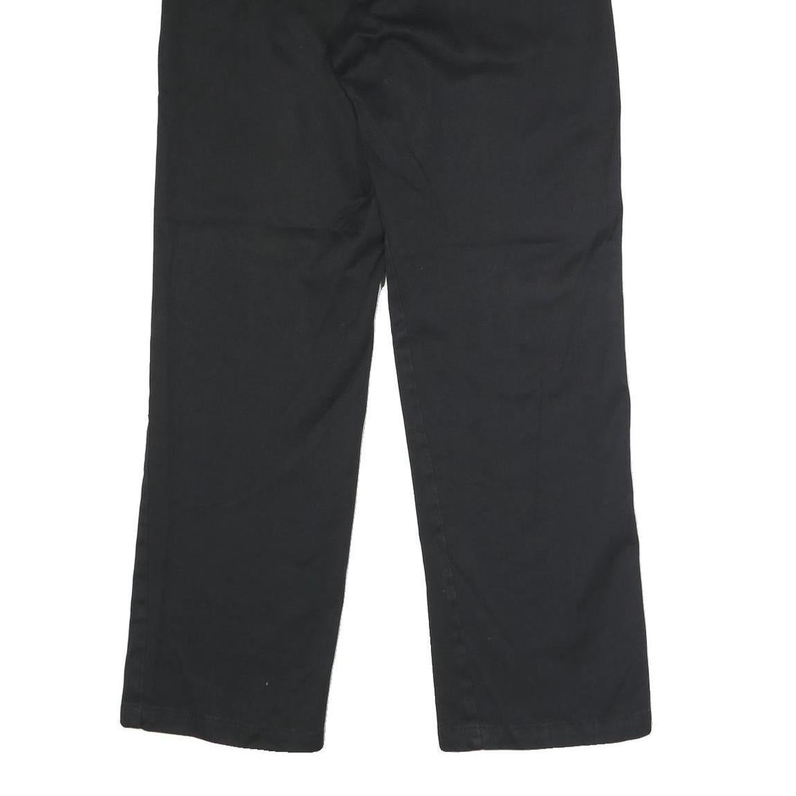 DICKIES Mens Black Polyester Blend Classic Straight Trousers W32 L32 Workwear