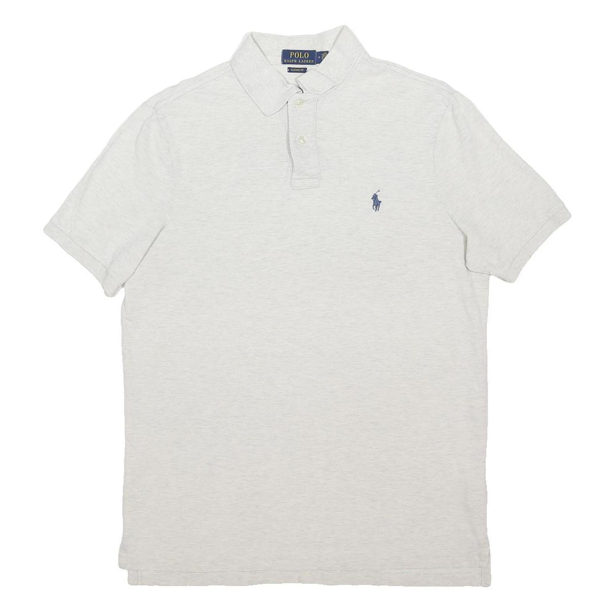 POLO RALPH LAUREN Mens White Short Sleeve Plain M Cotton Blend Classic Polo