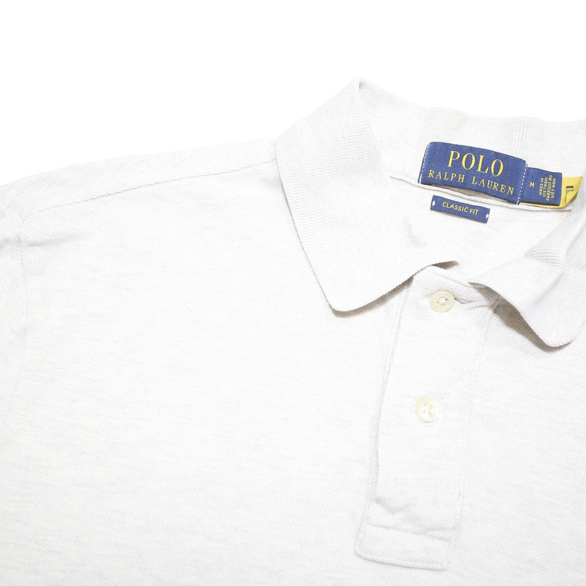 POLO RALPH LAUREN Mens White Short Sleeve Plain M Cotton Blend Classic Polo