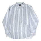 GAP Mens Blue & White Striped Cotton Shirt L Casual Classic Fit Button