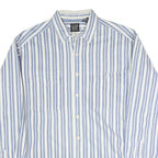 GAP Mens Blue & White Striped Cotton Shirt L Casual Classic Fit Button