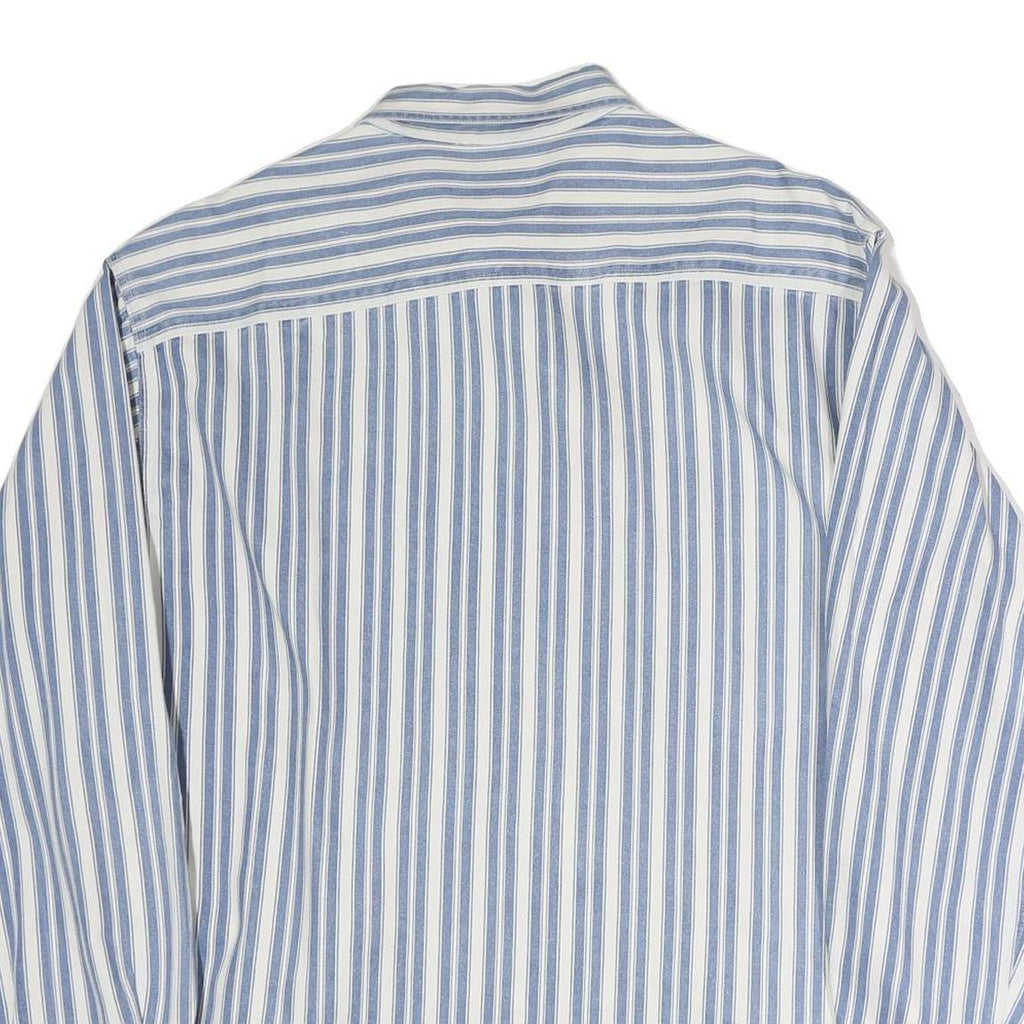 GAP Mens Blue & White Striped Cotton Shirt L Casual Classic Fit Button