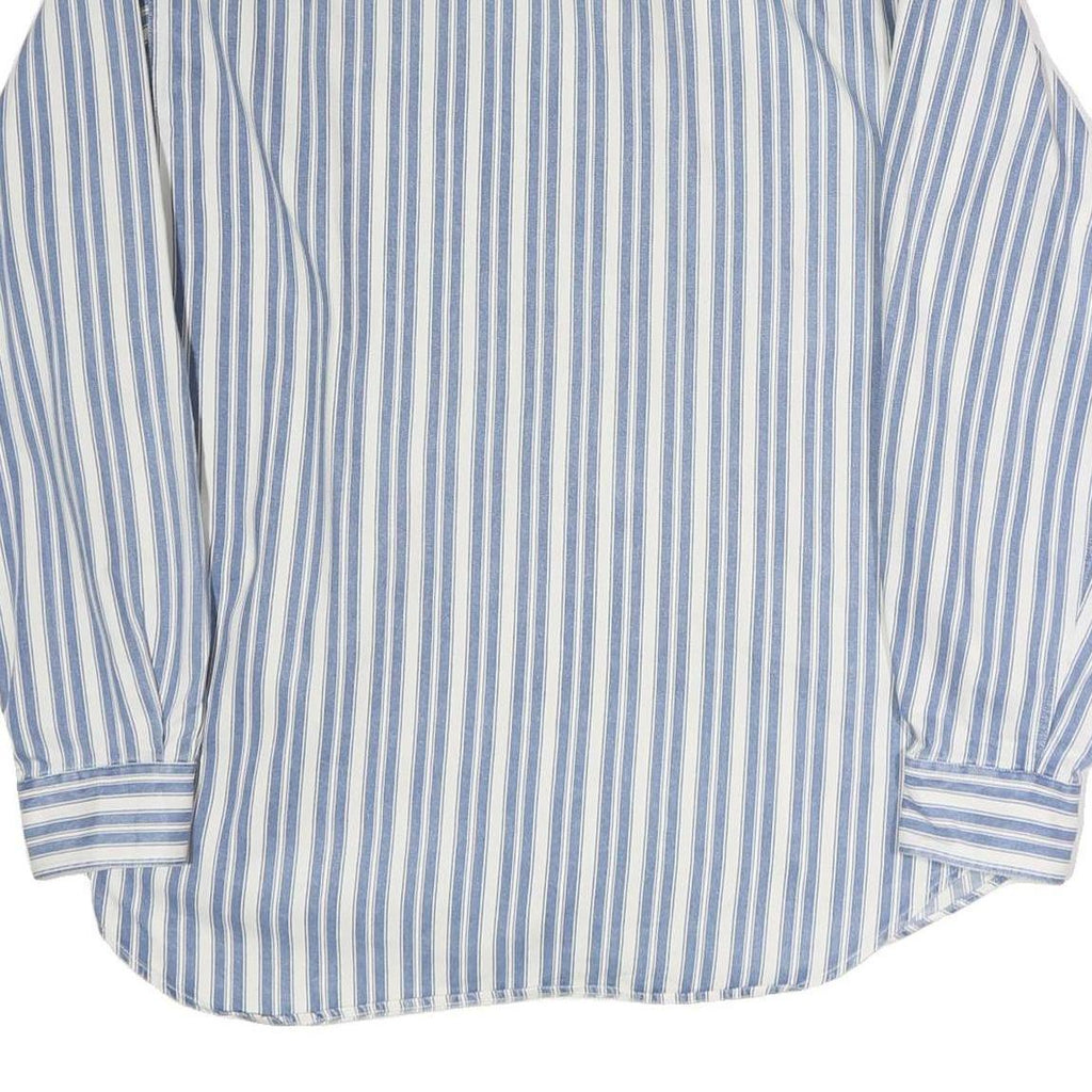 GAP Mens Blue & White Striped Cotton Shirt L Casual Classic Fit Button