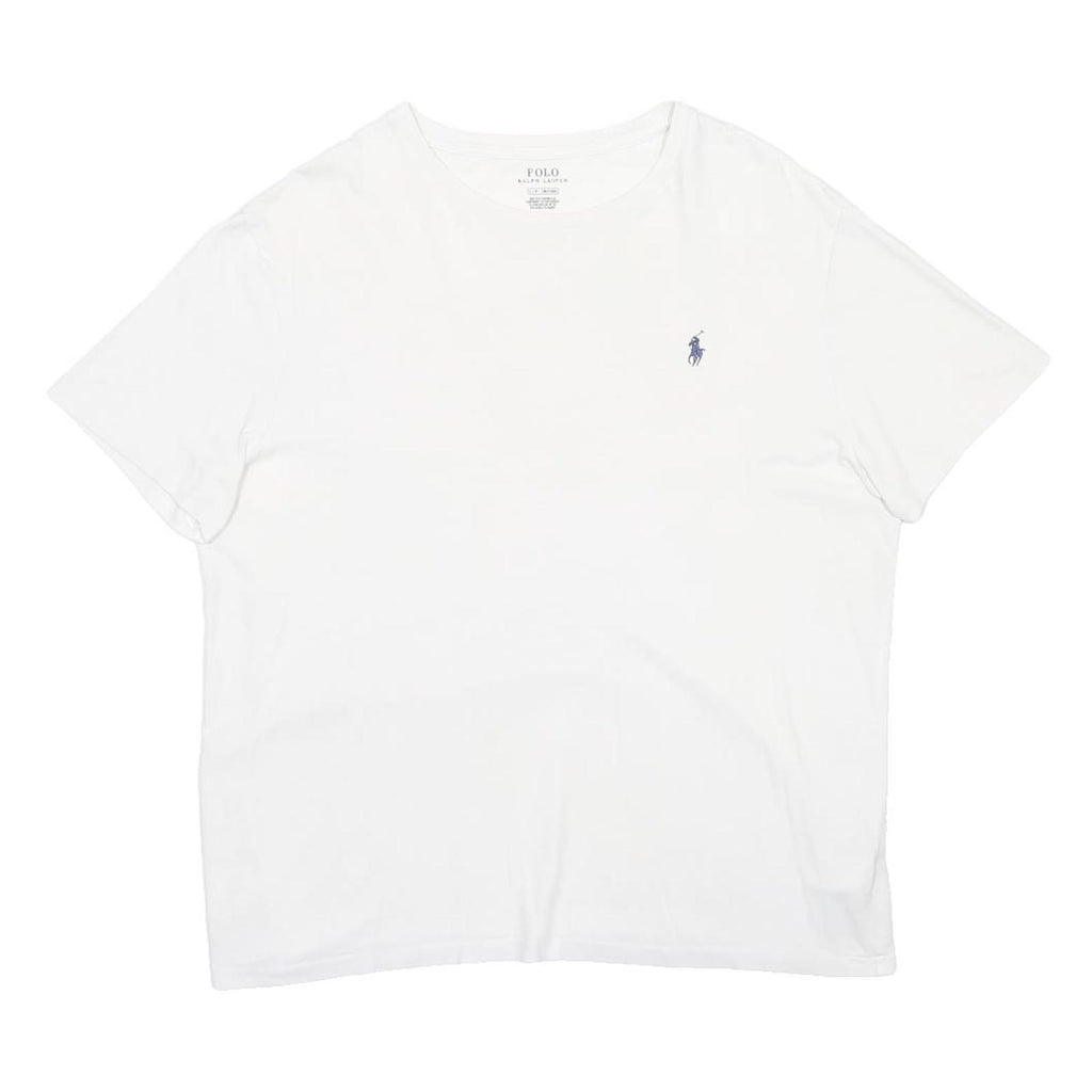 POLO RALPH LAUREN Mens White L Crew Neck Short Sleeve Graphic Cotton Blend