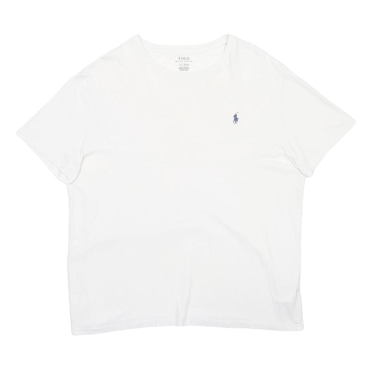 POLO RALPH LAUREN Mens White L Crew Neck Short Sleeve Graphic Cotton Blend