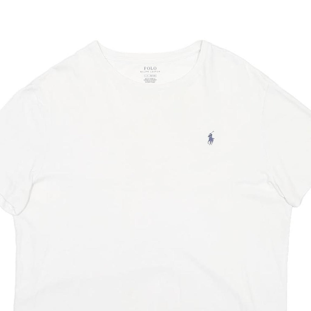 POLO RALPH LAUREN Mens White L Crew Neck Short Sleeve Graphic Cotton Blend