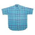 WOOLRICH Mens Blue & Purple Check Shirt XL Cotton Blend Casual Summer Style