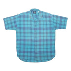 WOOLRICH Mens Blue & Purple Check Shirt XL Cotton Blend Casual Summer Style