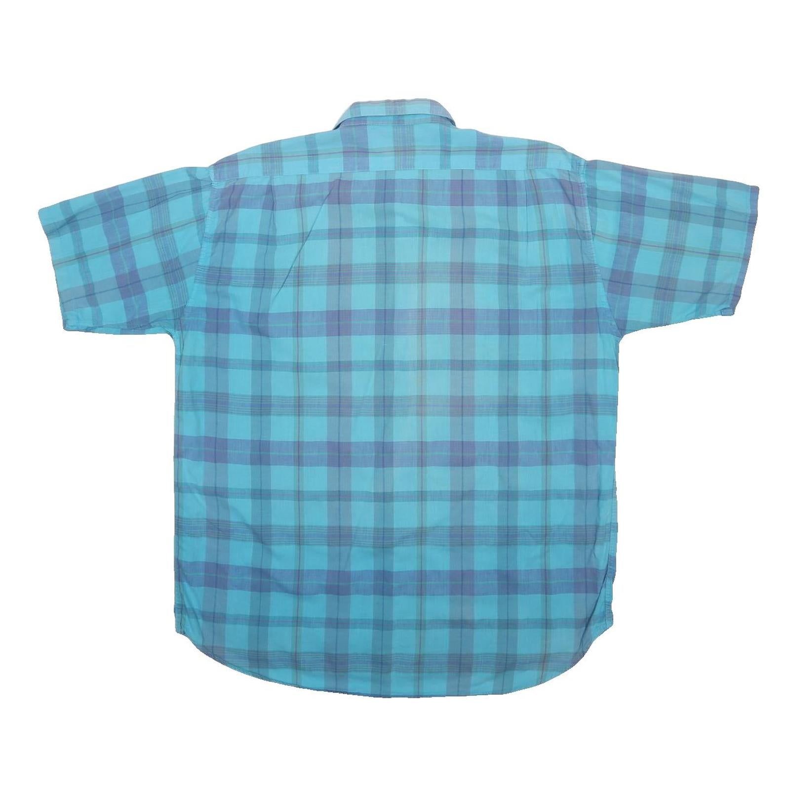 WOOLRICH Mens Blue & Purple Check Shirt XL Cotton Blend Casual Summer Style