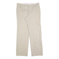 DICKIES Womens Cotton Blend Beige Relaxed Straight Trousers W36 L34 Casual