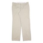 DICKIES Womens Cotton Blend Beige Relaxed Straight Trousers W36 L34 Casual