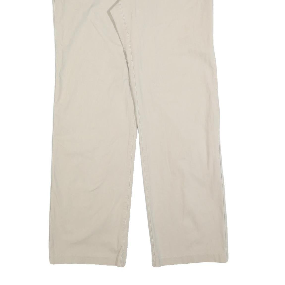 DICKIES Womens Cotton Blend Beige Relaxed Straight Trousers W36 L34 Casual