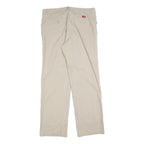 DICKIES Womens Cotton Blend Beige Relaxed Straight Trousers W36 L34 Casual