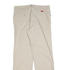 DICKIES Womens Cotton Blend Beige Relaxed Straight Trousers W36 L34 Casual