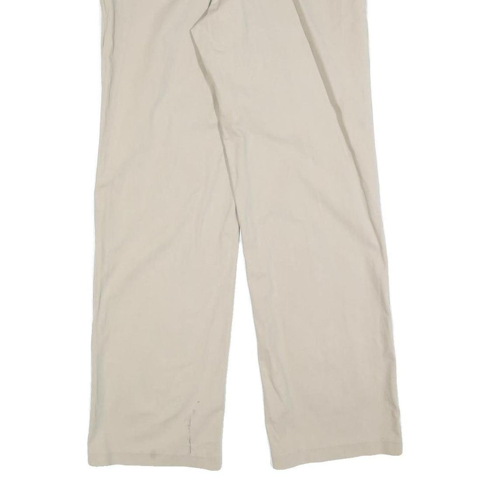 DICKIES Womens Cotton Blend Beige Relaxed Straight Trousers W36 L34 Casual