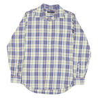 NAUTICA Mens Blue & Cream Check Shirt M Classic Cotton Blend Casual