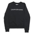 CALVIN KLEIN JEANS Mens Black Crew Neck XS Logo Sweatshirt Cotton Blend