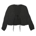 TOPSHOP Womens Black & White Polka Dot Blouse Long Sleeve V-Neck UK 10