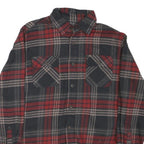JACHS Mens Red & Grey Check Shirt M Cotton Blend Long Sleeve Casual