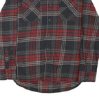 JACHS Mens Red & Grey Check Shirt M Cotton Blend Long Sleeve Casual