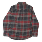 JACHS Mens Red & Grey Check Shirt M Cotton Blend Long Sleeve Casual