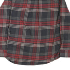 JACHS Mens Red & Grey Check Shirt M Cotton Blend Long Sleeve Casual
