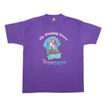 FRUIT OF THE LOOM Womens Purple Flamingo Casino Graphic T-Shirt XL Short Sleeve