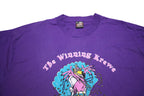 FRUIT OF THE LOOM Womens Purple Flamingo Casino Graphic T-Shirt XL Short Sleeve