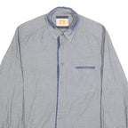 BOSS Mens Blue & White Striped Shirt Cotton M Button Closure Long Sleeve Regular