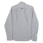 BOSS Mens Blue & White Striped Shirt Cotton M Button Closure Long Sleeve Regular