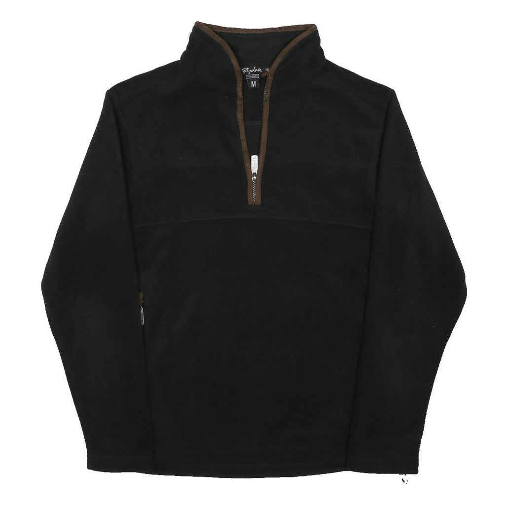RYDALE Mens Black Brown Plain Pullover Regular Fit Polyester Blend Jumper M Warm