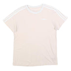 ADIDAS Womens Cream & White Classic T-Shirt S Short Sleeve Crew Neck Cotton