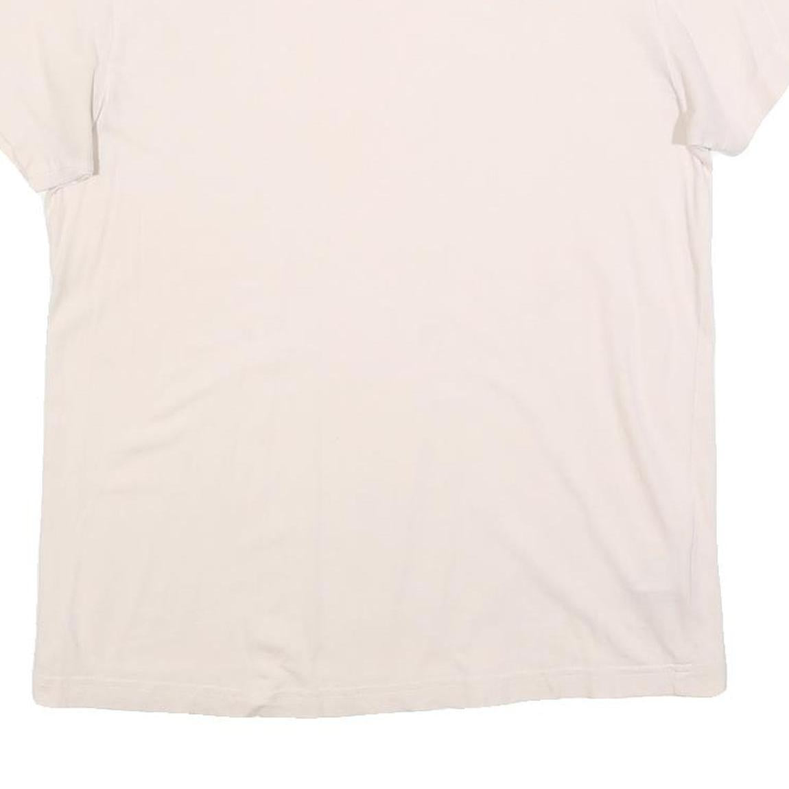 ADIDAS Womens Cream & White Classic T-Shirt S Short Sleeve Crew Neck Cotton