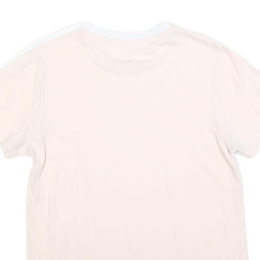 ADIDAS Womens Cream & White Classic T-Shirt S Short Sleeve Crew Neck Cotton