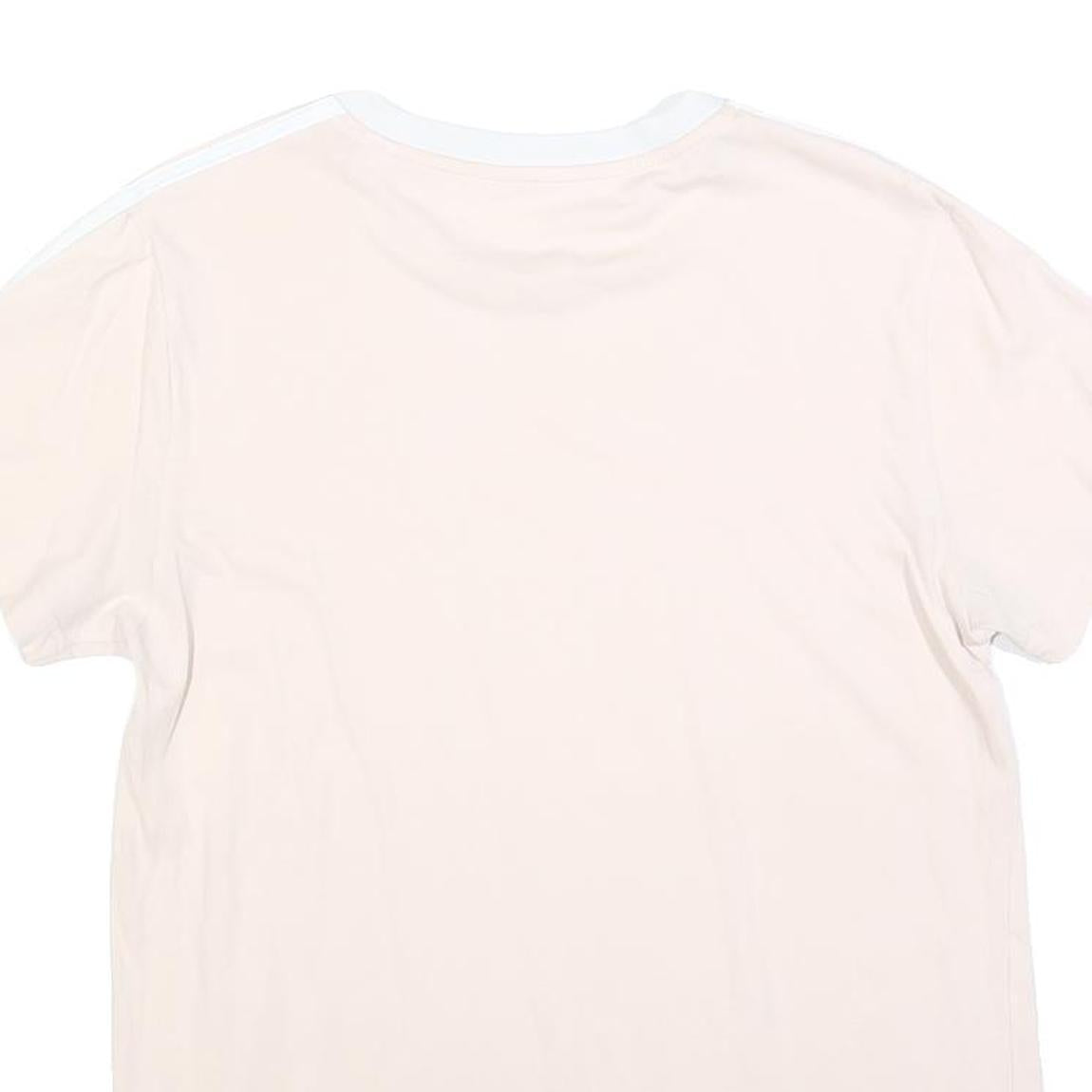 ADIDAS Womens Cream & White Classic T-Shirt S Short Sleeve Crew Neck Cotton