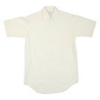PACIFICS Mens Cream Short Sleeve Shirt L Polyester Blend Casual Office