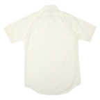 PACIFICS Mens Cream Short Sleeve Shirt L Polyester Blend Casual Office