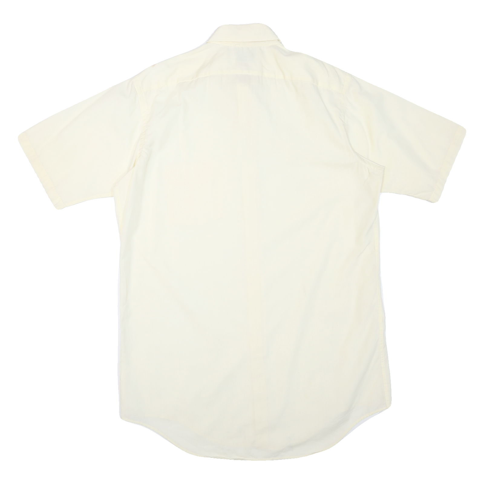 PACIFICS Mens Cream Short Sleeve Shirt L Polyester Blend Casual Office