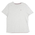 TOMMY HILFIGER Mens Grey & White Pocket T-Shirt M Short Sleeve Crew Neck Cotton