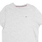 TOMMY HILFIGER Mens Grey & White Pocket T-Shirt M Short Sleeve Crew Neck Cotton