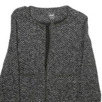 CHICOREE Womens Black and White Textured Classic Jacket XS Polyester Tweed