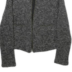 CHICOREE Womens Black and White Textured Classic Jacket XS Polyester Tweed