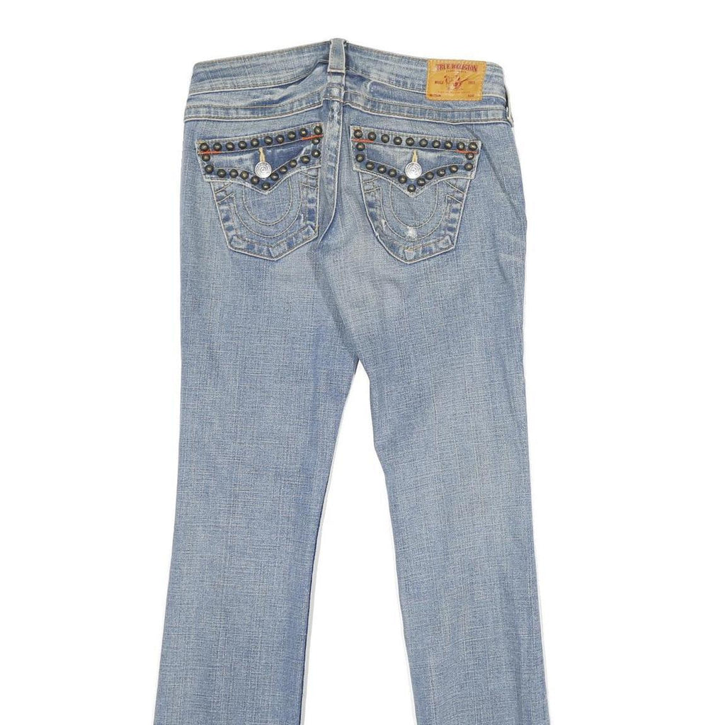 TRUE RELIGION Womens Jeans Blue Regular Straight Denim Medium W26 L34 Stud