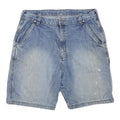 WRANGLER Mens Workwear Blue Denim Shorts L W36 Loose Fit Cotton Blend Button