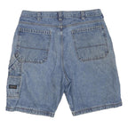 WRANGLER Mens Workwear Blue Denim Shorts L W36 Loose Fit Cotton Blend Button