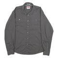 WRANGLER Mens Grey & Light Grey Shirt L Cotton Blend Long Sleeve Casual