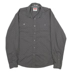 WRANGLER Mens Grey & Light Grey Shirt L Cotton Blend Long Sleeve Casual