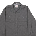 WRANGLER Mens Grey & Light Grey Shirt L Cotton Blend Long Sleeve Casual